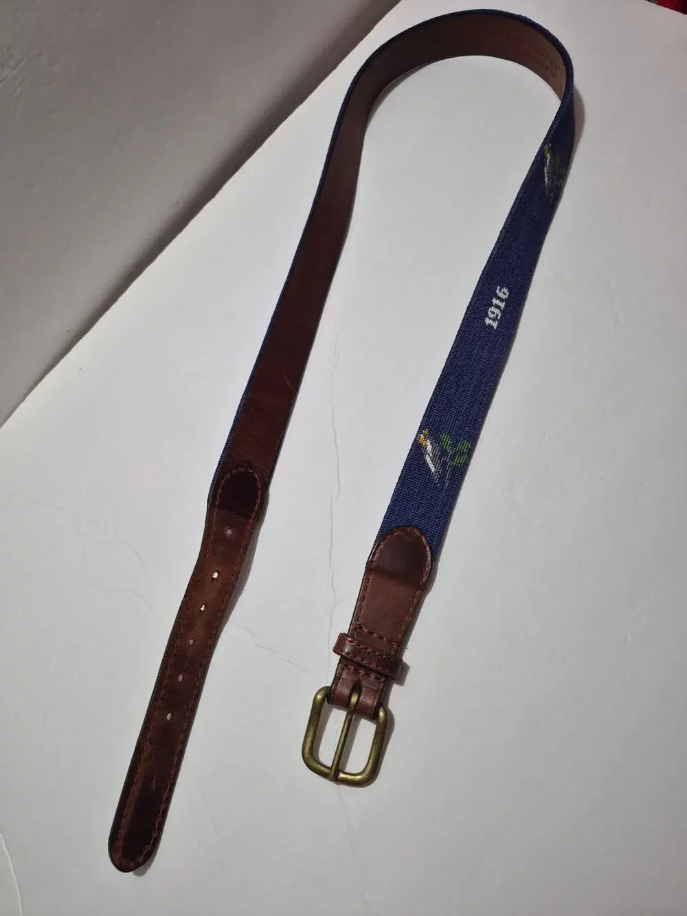 Smathers&Branson  Hand stitched  Needle point with  solid brass  buckle,
